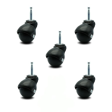 Service Caster 2 Inch Flat Black Hooded Grip Neck Ball Casters, 5PK SCC-GN01S20-POS-FB-516-5